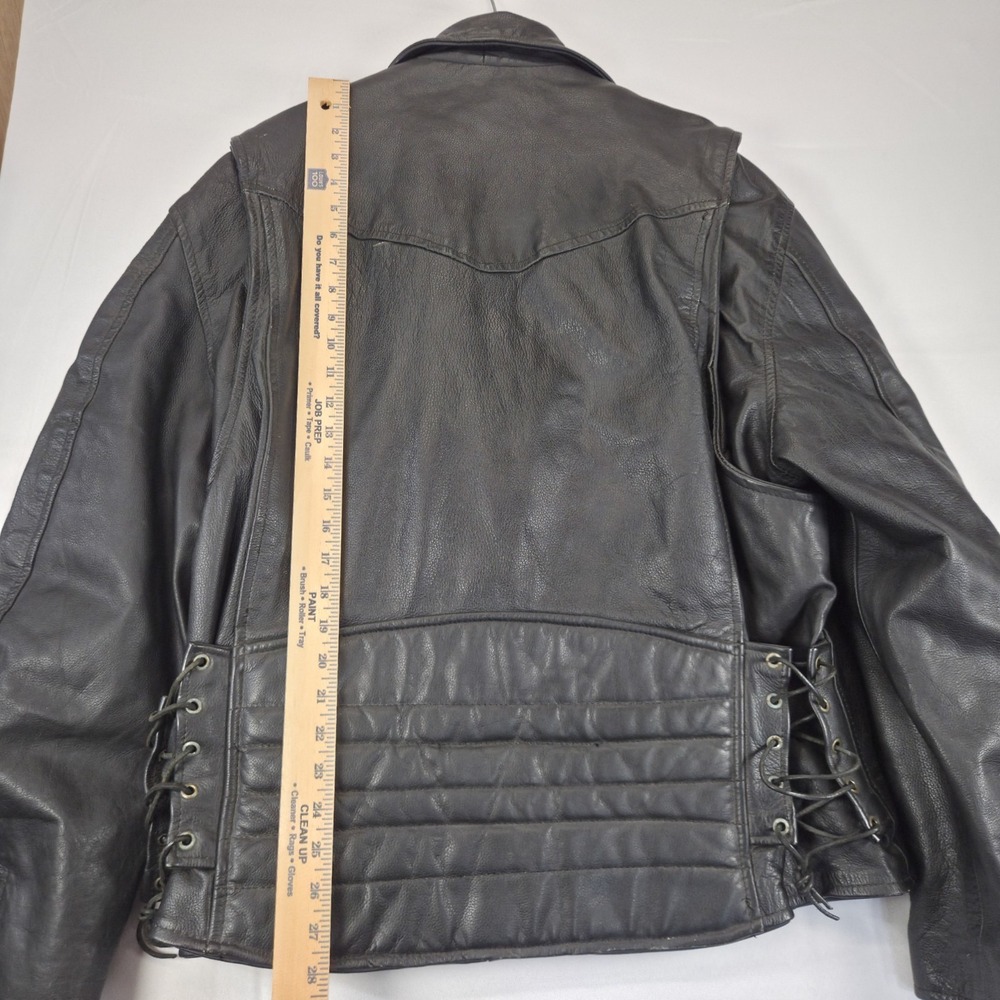 VtgUniversal Rider Leather Motorcycle Jacket 3XL With Thinsulate‎ Liner YKK Zipp - Picture 15 of 16